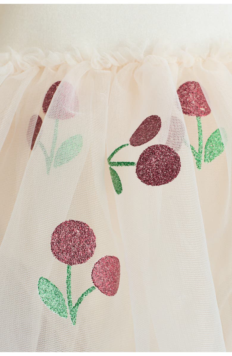 H&M Dance Leotard With Tulle Skirt, Alternate, color, Cream/Cherries