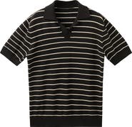 MANGO Stripe Knit Polo