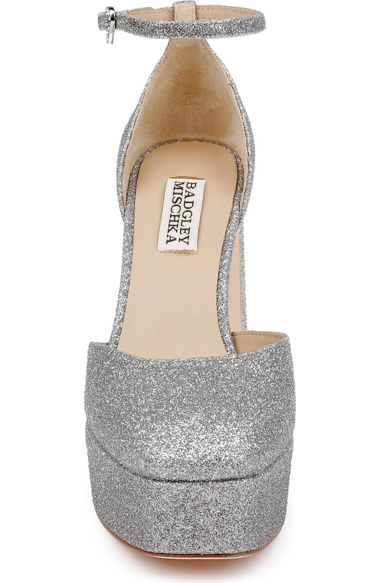 Badgley Mischka Collection Jayda Ankle Strap Platform Pump, Alternate, color, Silver Antique