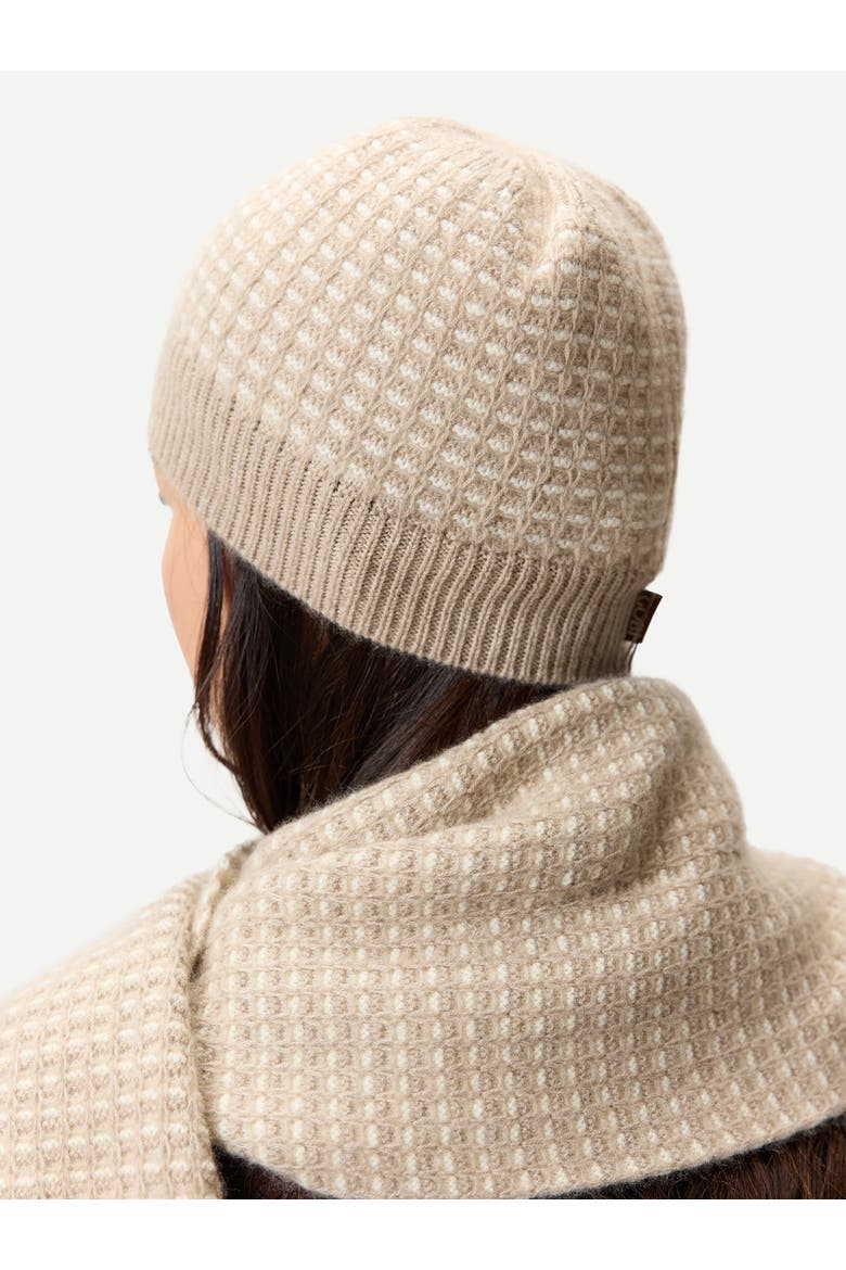 Cashmere Waffle Knit Hat, Alternate, color, warm grey