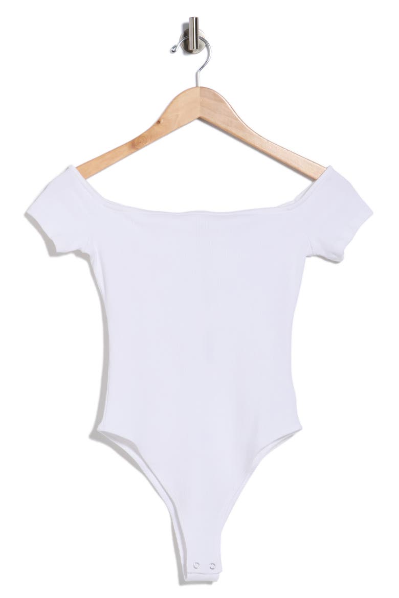 Adana Off the Shoulder Bodysuit, Alternate, color, WHITE