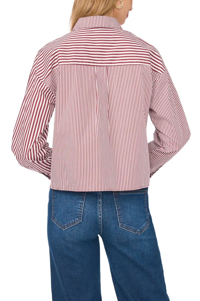 Striped Long Sleeve Button-Up Shirt, Alternate, color, BLOOM PLUM
