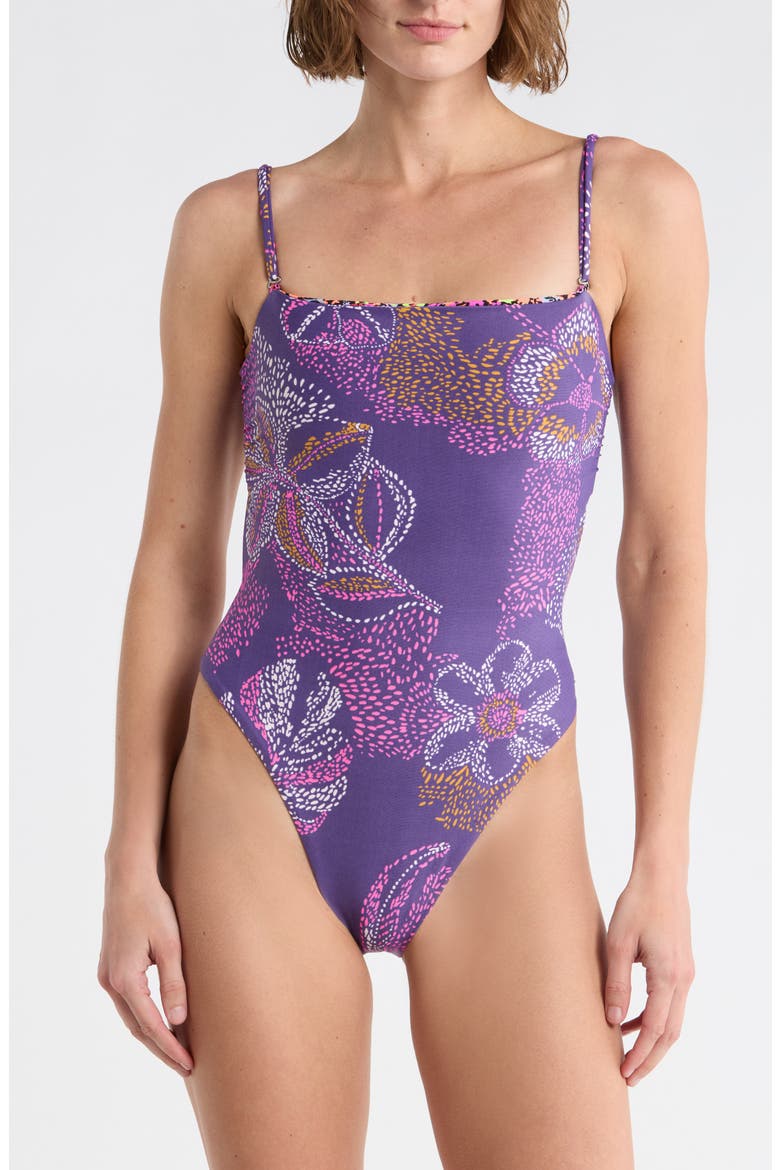 Ohana Reversible One-Piece Swimsuit, Main, color, PURPLE