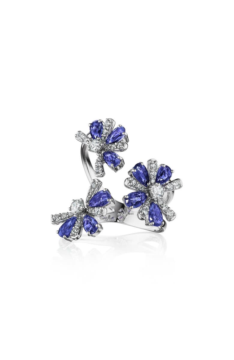 Hueb Botanica Sapphire & Diamond Open Ring, Main, color, White Gold