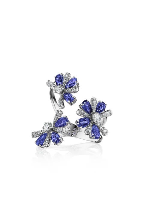Botanica Sapphire & Diamond Open Ring