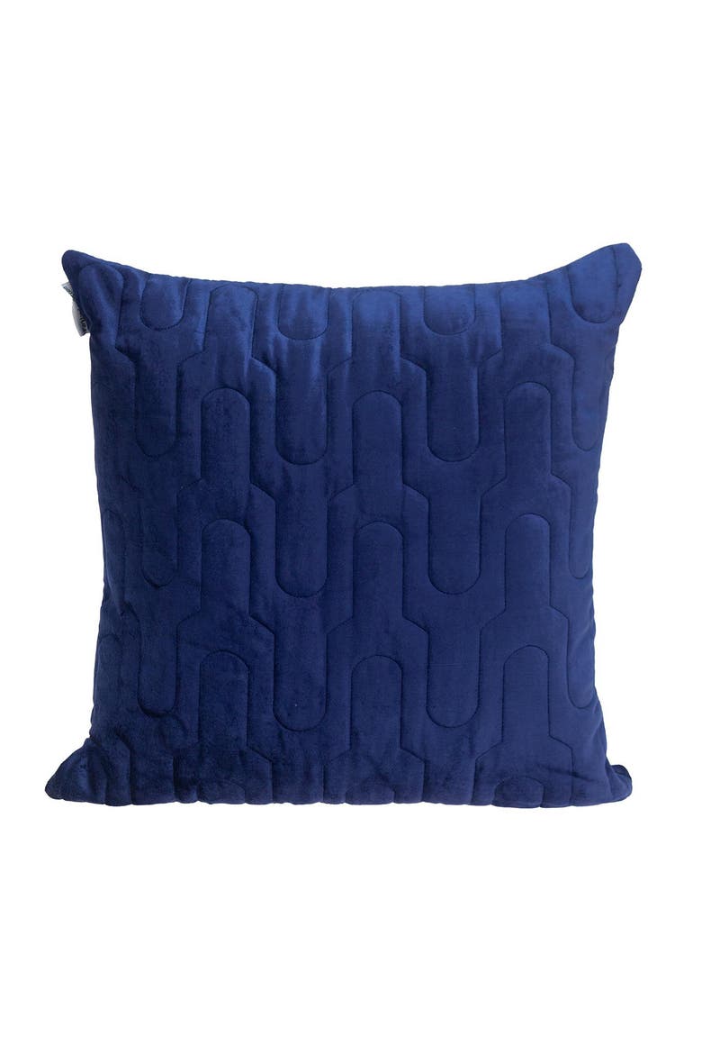 Basil Quilted Velvet Throw Pillow, Main, color, BLUE