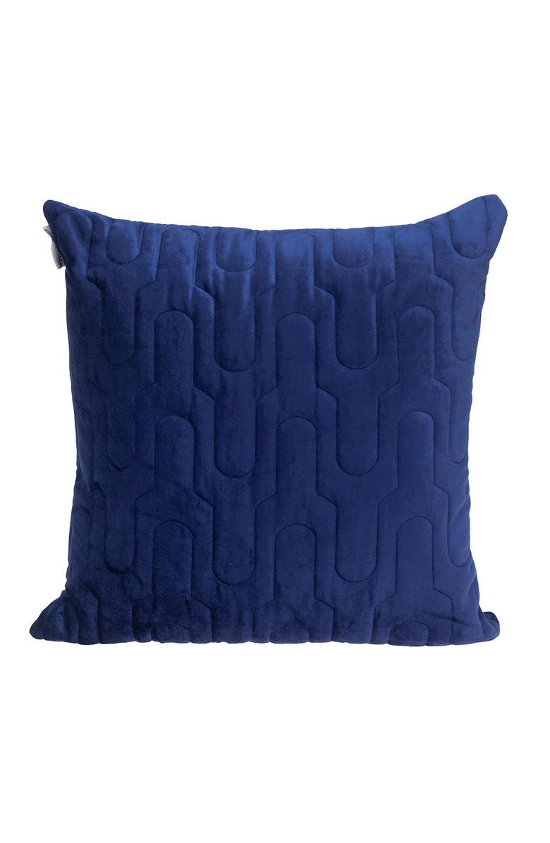PARKLAND COLLECTION Basil Quilted Velvet Throw Pillow, Main, color, Blue