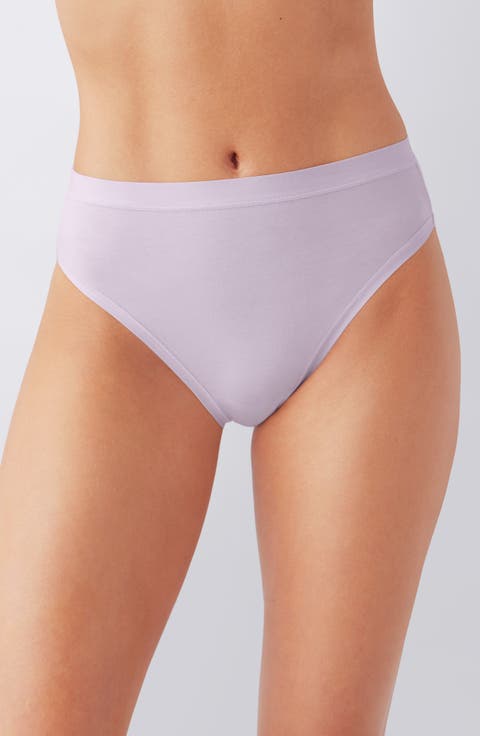 Understated Cotton Blend High Leg Briefs