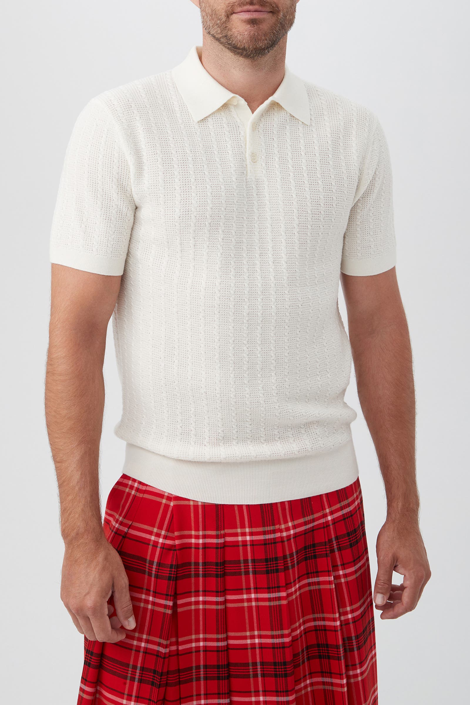 Asher Textured Knit Polo