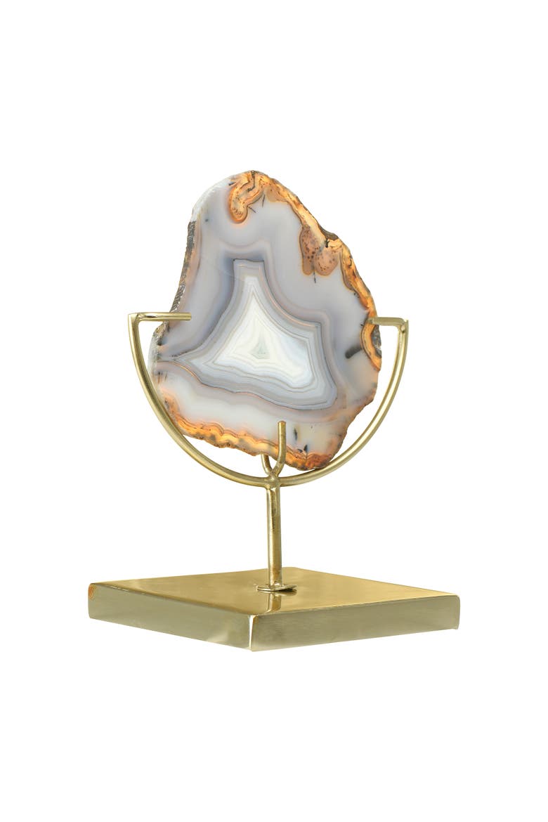 Natural Brown Agate on Stand, Alternate, color, Grey