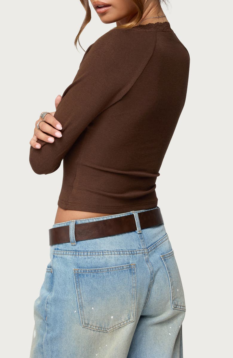 EDIKTED Shanah Lacy Henley, Alternate, color, Brown