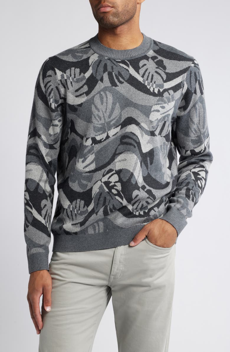 Tommy Bahama Monstera Camo Crewneck Sweater, Main, color, 