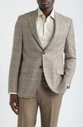 Peter Millar Flynn Classic Fit Tan Plaid Wool Sport Coat
