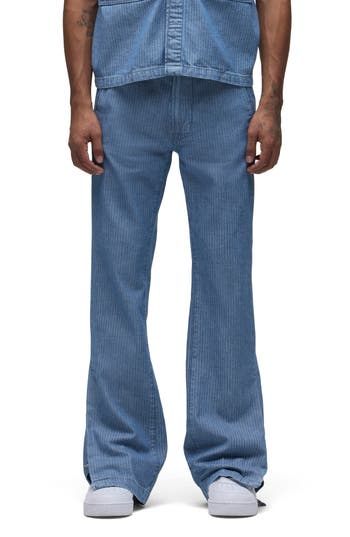 Hudson Jeans Walker Ribbed Cotton Herringbone Trouser Pants In Blue
