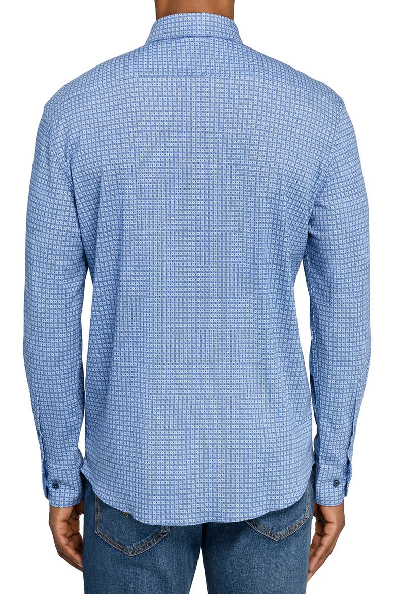 Mosaic Print Knit Long Sleeve Basic, Alternate, color, LIGHT BLUE/NAVY