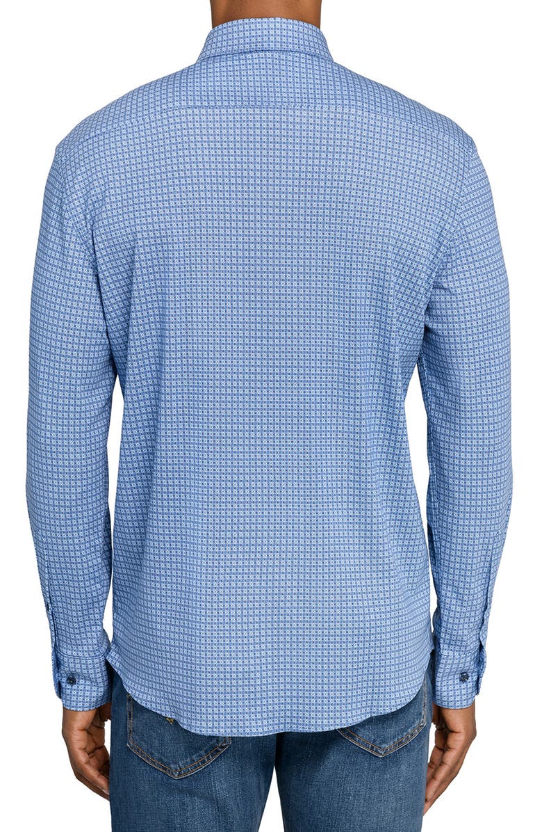 Brooklyn Brigade Mosaic Print Knit Long Sleeve Basic, Alternate, color, Light Blue/Navy