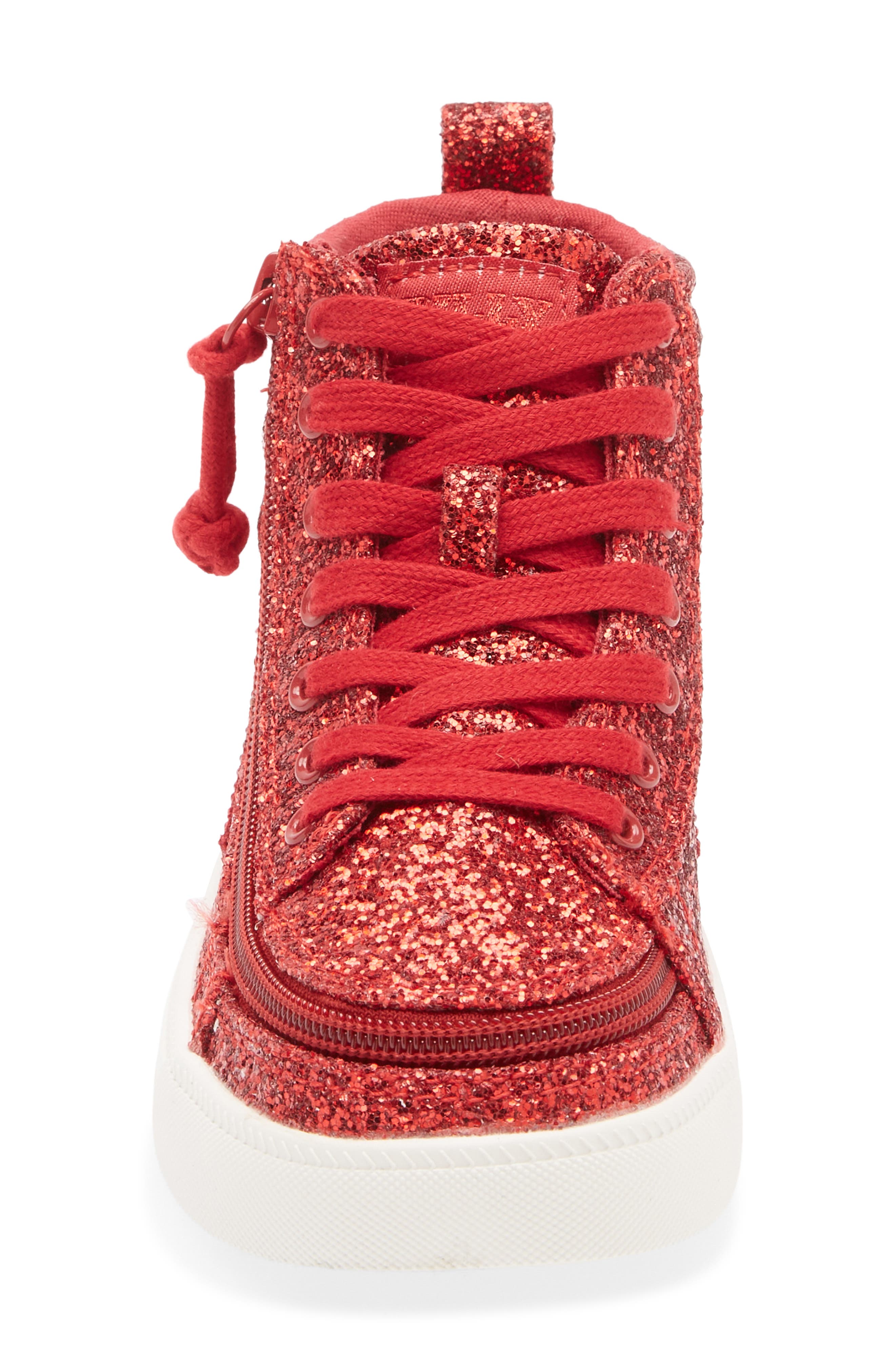 BILLY Footwear x Wicked Kids' Glitz High Top Sneaker, Alternate, color, Ruby Red Glitz
