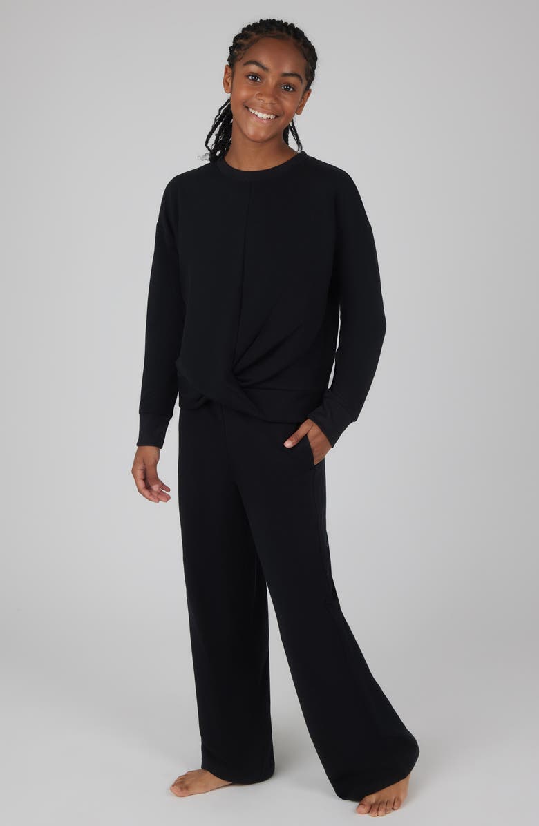 YOGALICIOUS Kids' Fleece Sweatshirt & Wide Leg Pants Set, Alternate, color, 