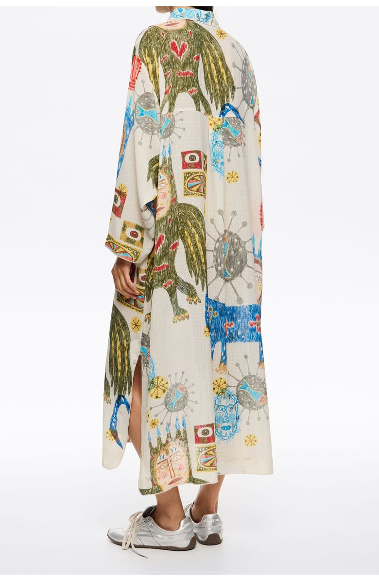 Bimba y Lola Textured Big Mask Straight Cut Dress, Alternate, color, Mask Big Ivory