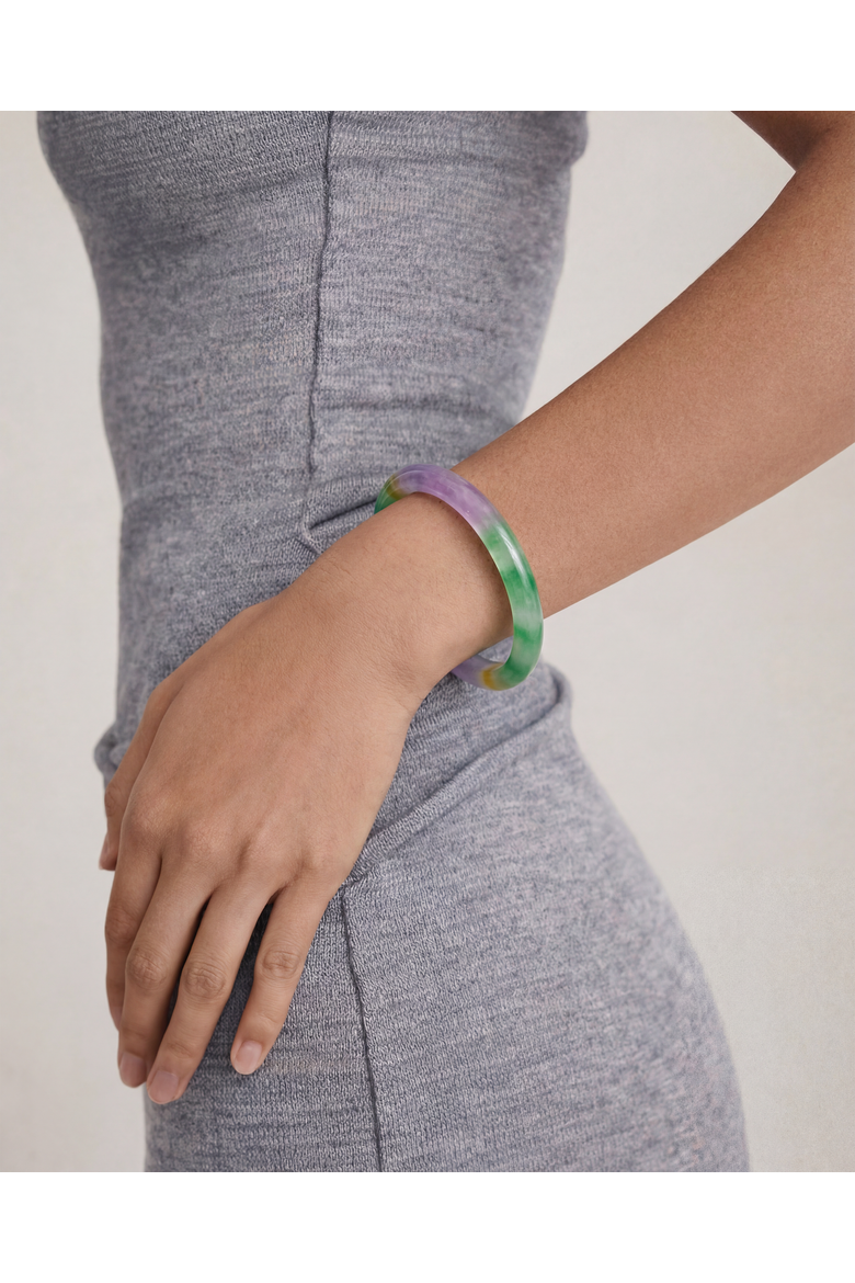 Lavender Field Multicolor Jade Stone Bangle, Alternate, color, Multicolor