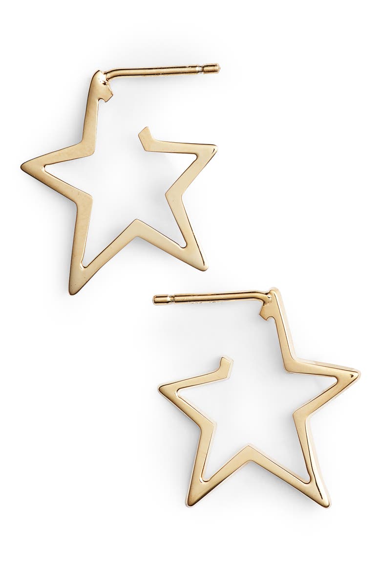 Sade Star Small Hoops, Main, color, ROSE VERMEIL