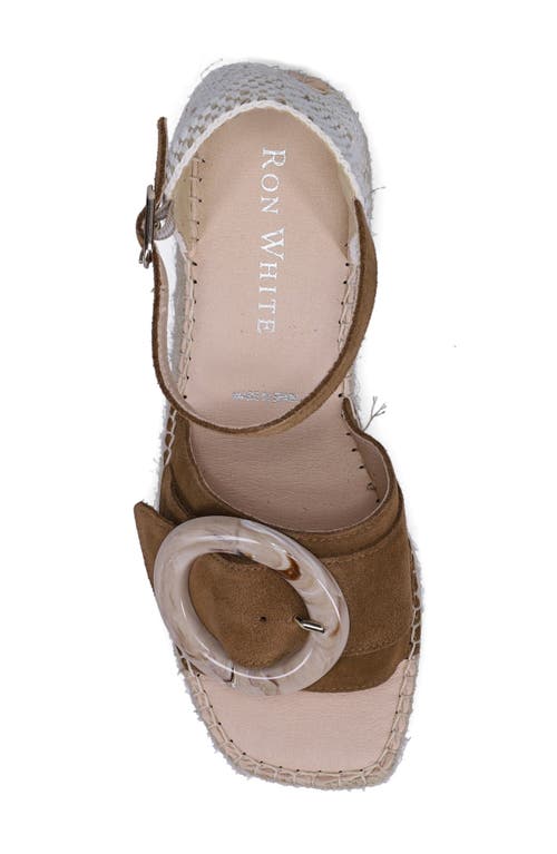 Ron White Juno Espadrille Ankle Strap Platform Wedge Sandal In Chocolate