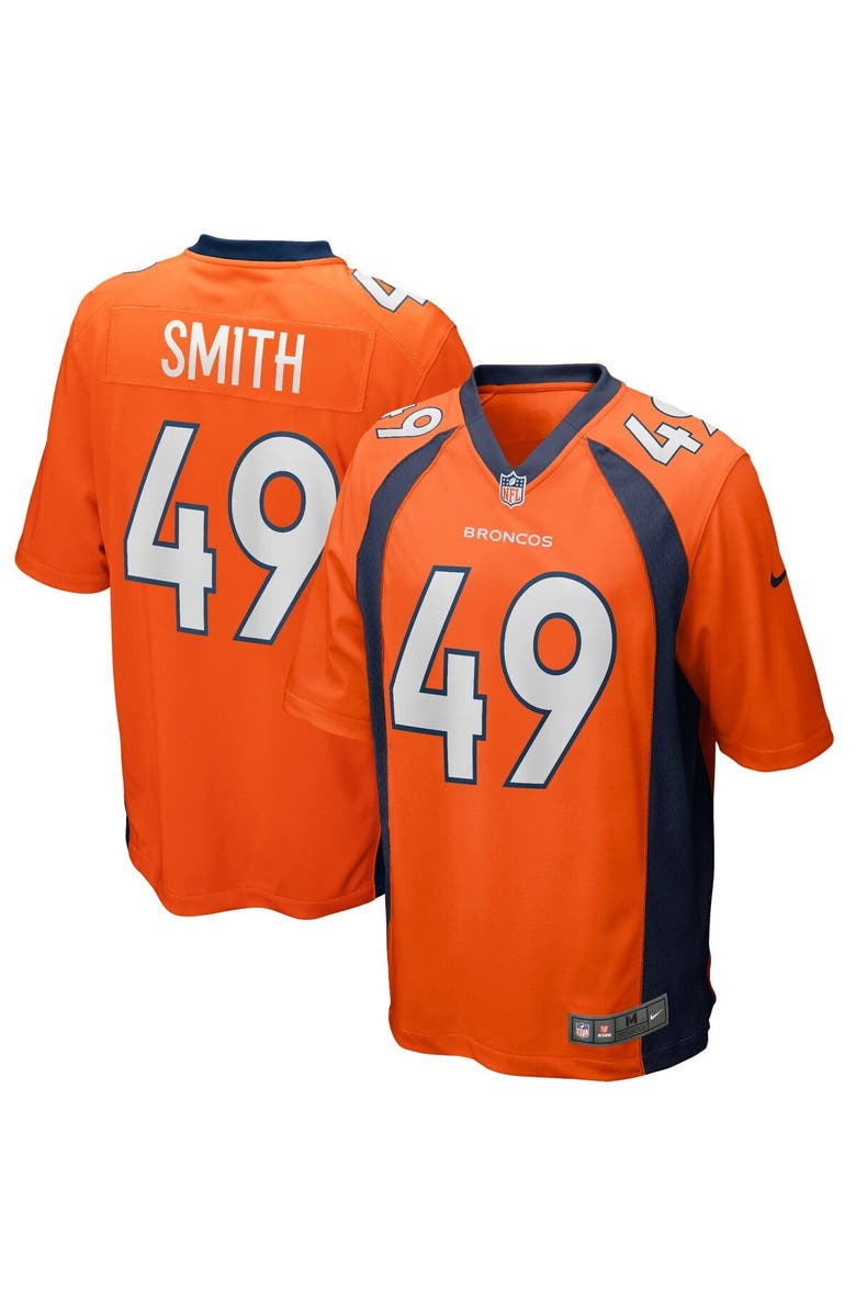 Nike Men's Nike Dennis Smith Orange Denver Broncos Game Retired Player Jersey, Main, color,