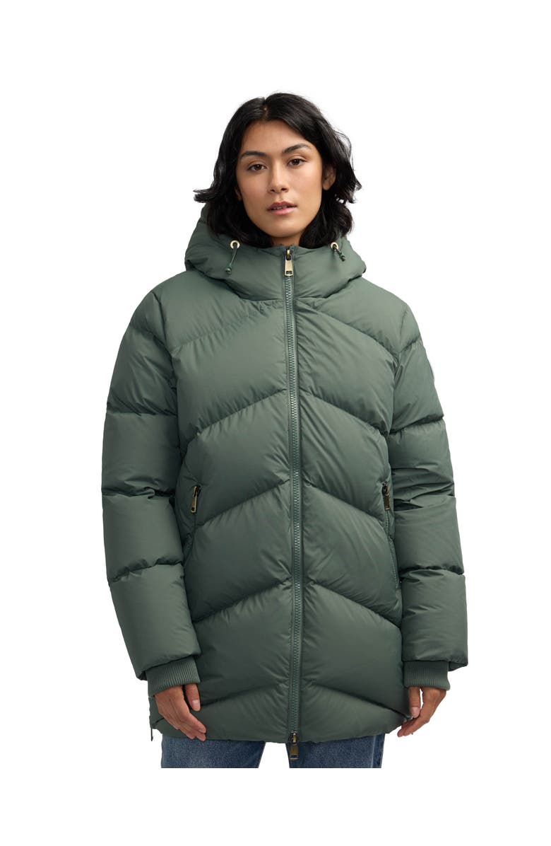 Pajar Women
s Fallon Boxy Inverted Chevron Quilted Puffer, Main, color, Olive Oil
