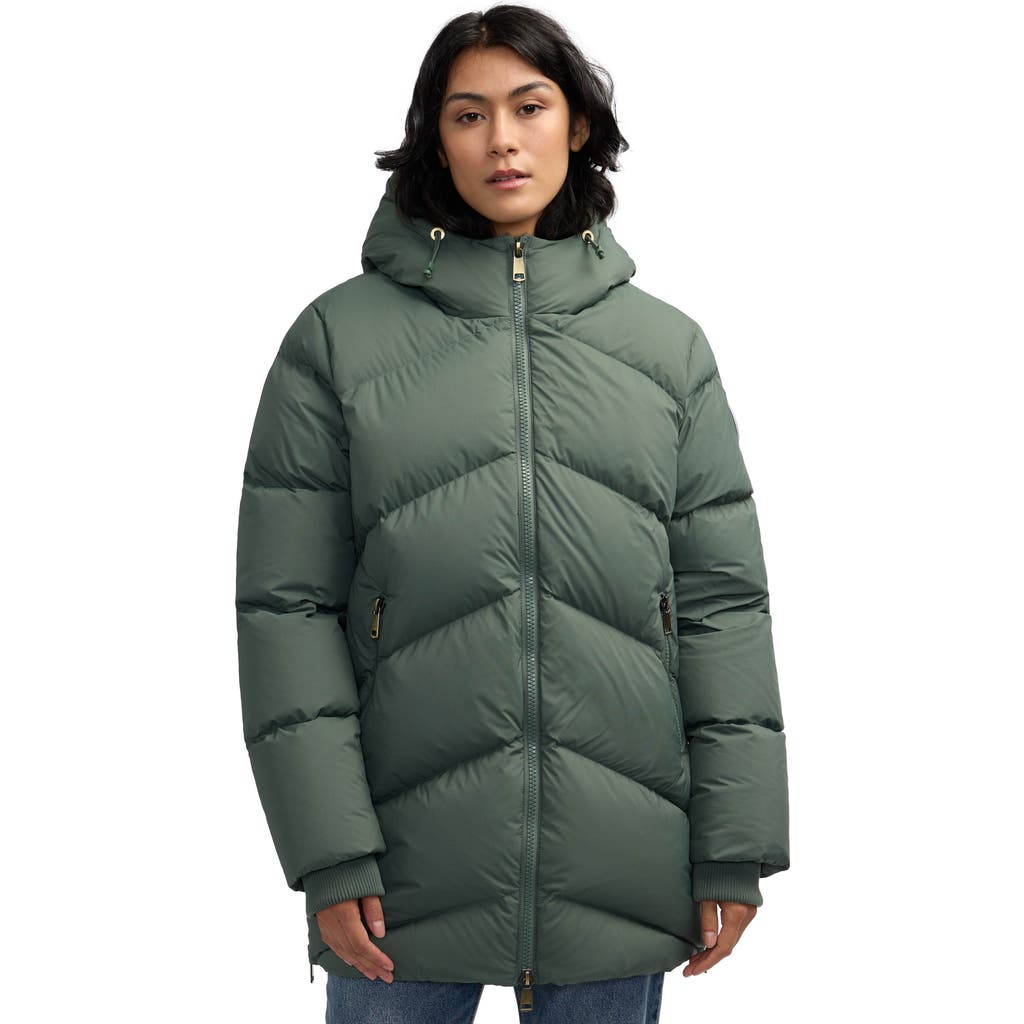 Pajar Fallon Boxy Inverted Chevron Quilted Puffer In Olive Oil
