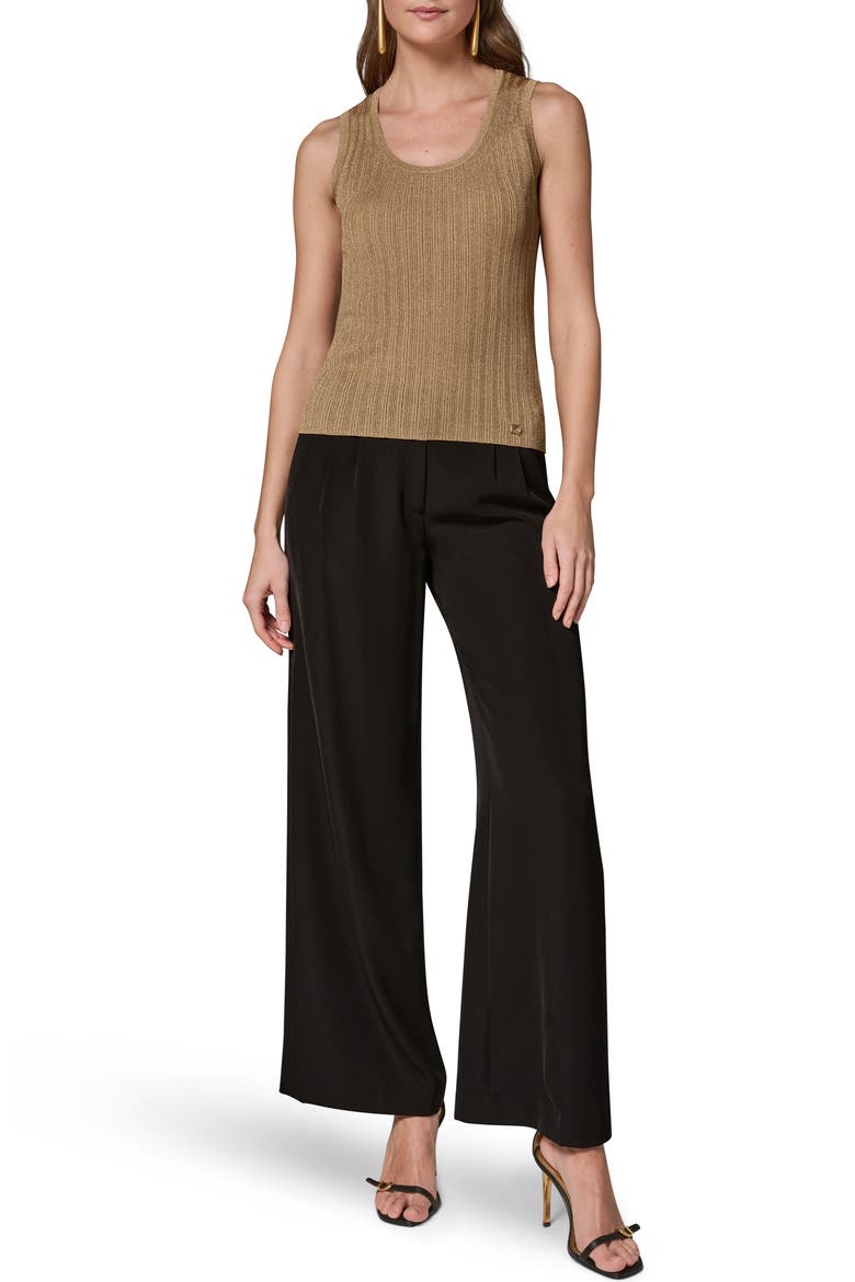 Metallic Scoop Neck Shell, Alternate, color, GOLD