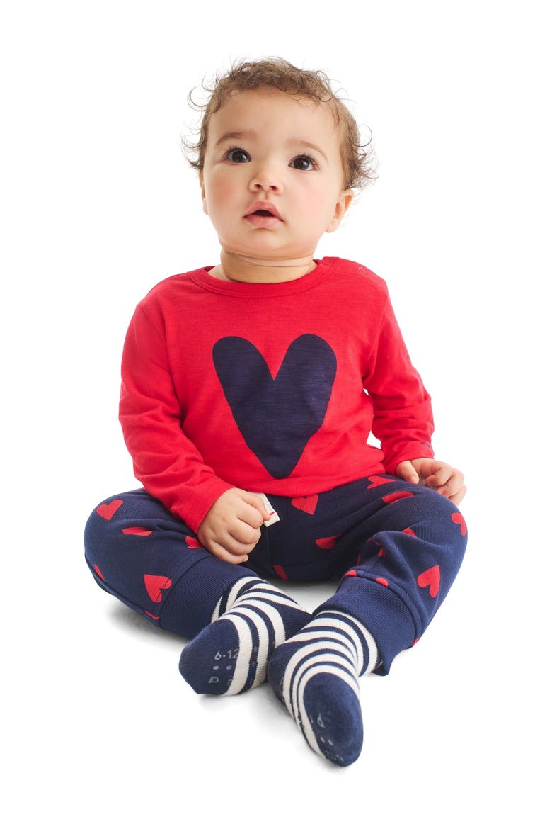 Baby Sweatpant In Confetti Hearts, Alternate, color, Navy Mini Lollipop Hearts