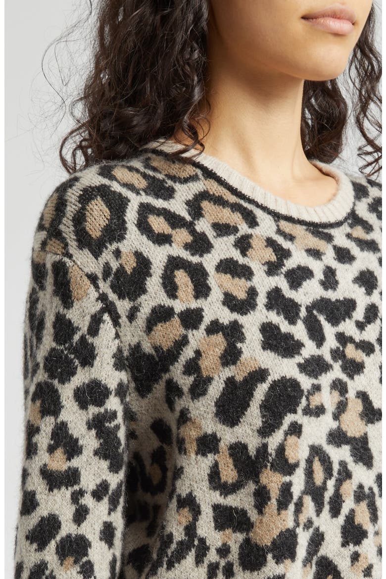 Leopard Jacquard Sweater, Alternate, color, LEOPARD JACQUARD