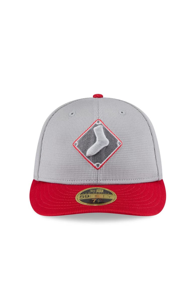 New Era Men's New Era Gray/Red Chicago White Sox 2025 Batting Practice Low Profile 59FIFTY Fitted Hat, Alternate, color, Gray