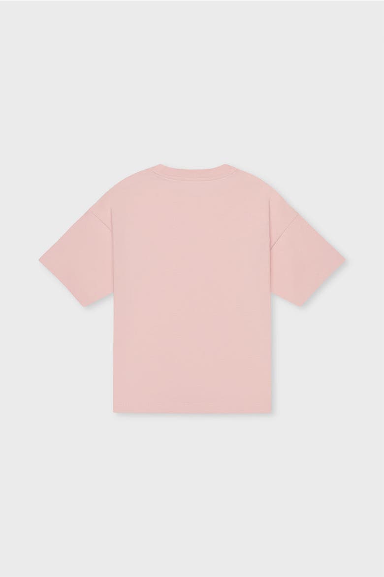 Relaxed Cotton T-Shirt With Print, Alternate, color, Rose