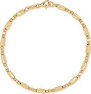 Bony Levy 14K Gold Diamond Cut Beaded Chain Bracelet