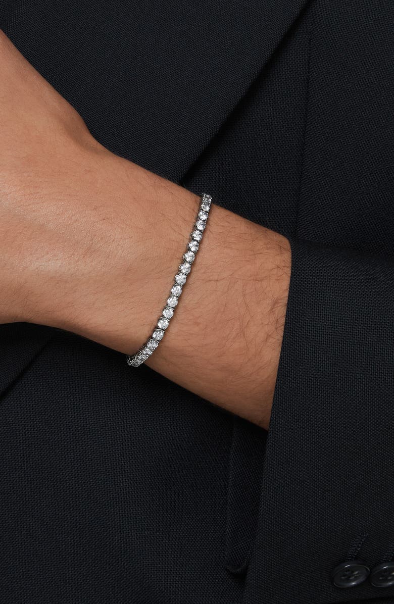 Swarovski Matrix Tennis Bracelet, Alternate, color, Grey