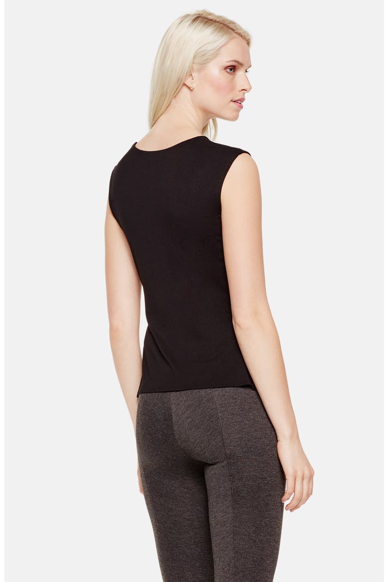 Side Pleat Asymmetrical Top, Alternate, color, RICH BLACK