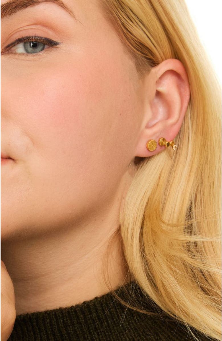 Gwen Beloti Tiered Etched Round Stud Earring, Alternate, color,