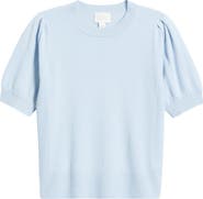 Caslon® Puff Sleeve Wool & Cashmere Sweater