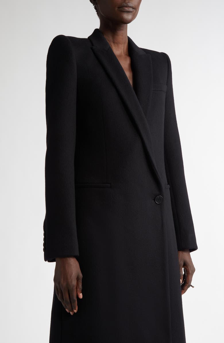 McQueen Stacked Shoulder Wool 
Cashmere Long Coat, Alternate, color, 