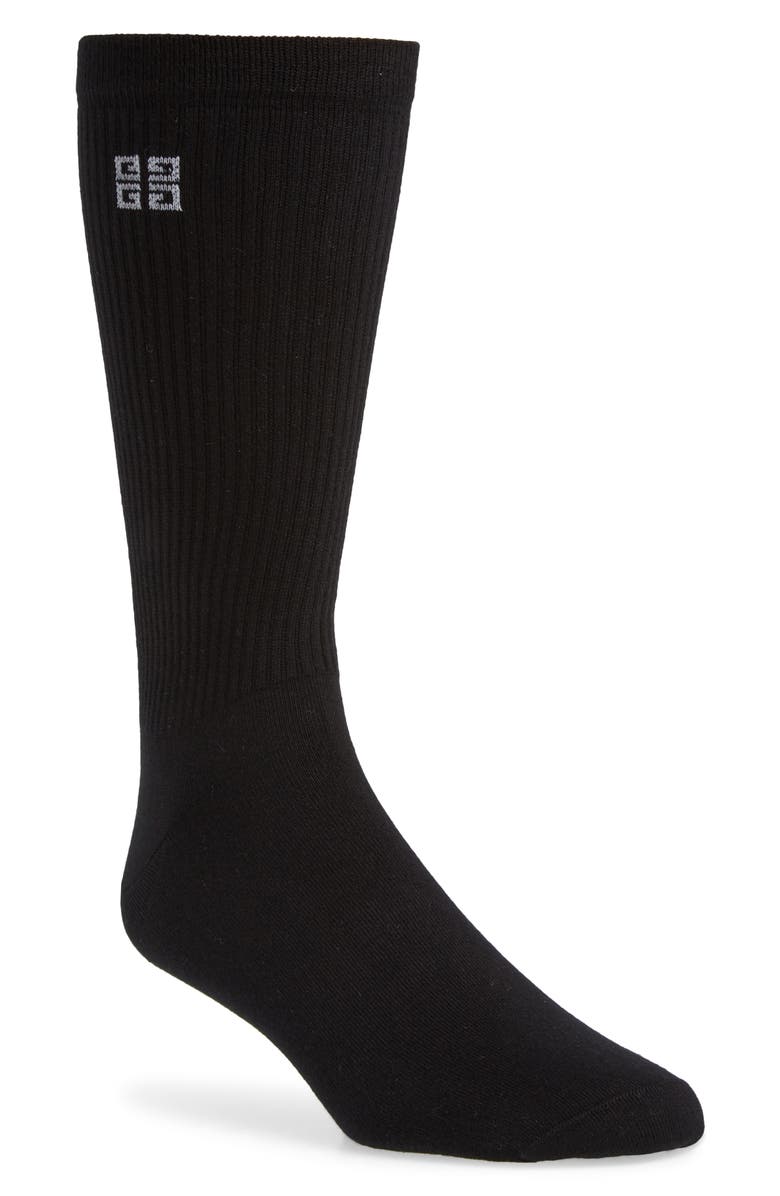 Givenchy 4G Logo Socks, Main, color, Black