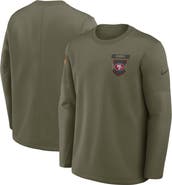 Nike Men's Nike Olive San Francisco 49ers 2025 Salute to Service Sideline Coaches Therma-FIT Long Sleeve Shirt