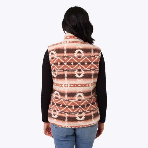 Mobile Warming Upland Printed Heated High-pile Fleece Vest In Neutral
