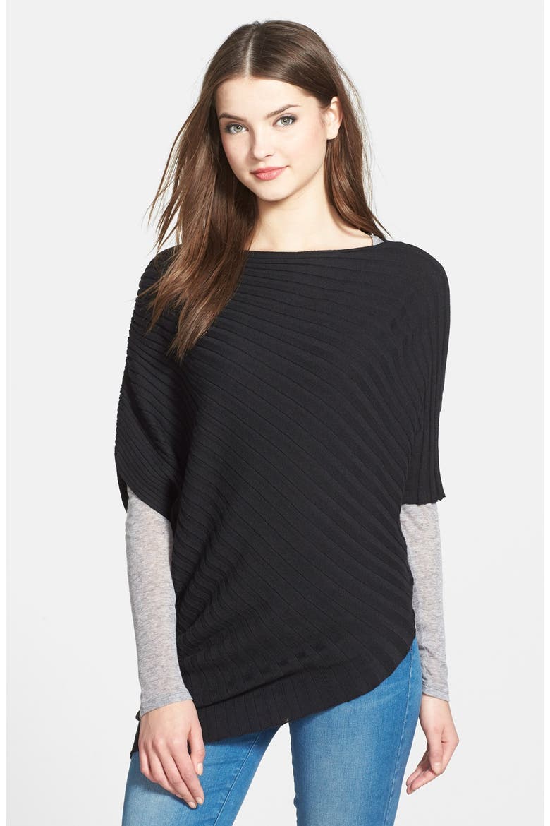 Ruched Sleeve Boatneck Sweater, Main, color, RICH BLACK