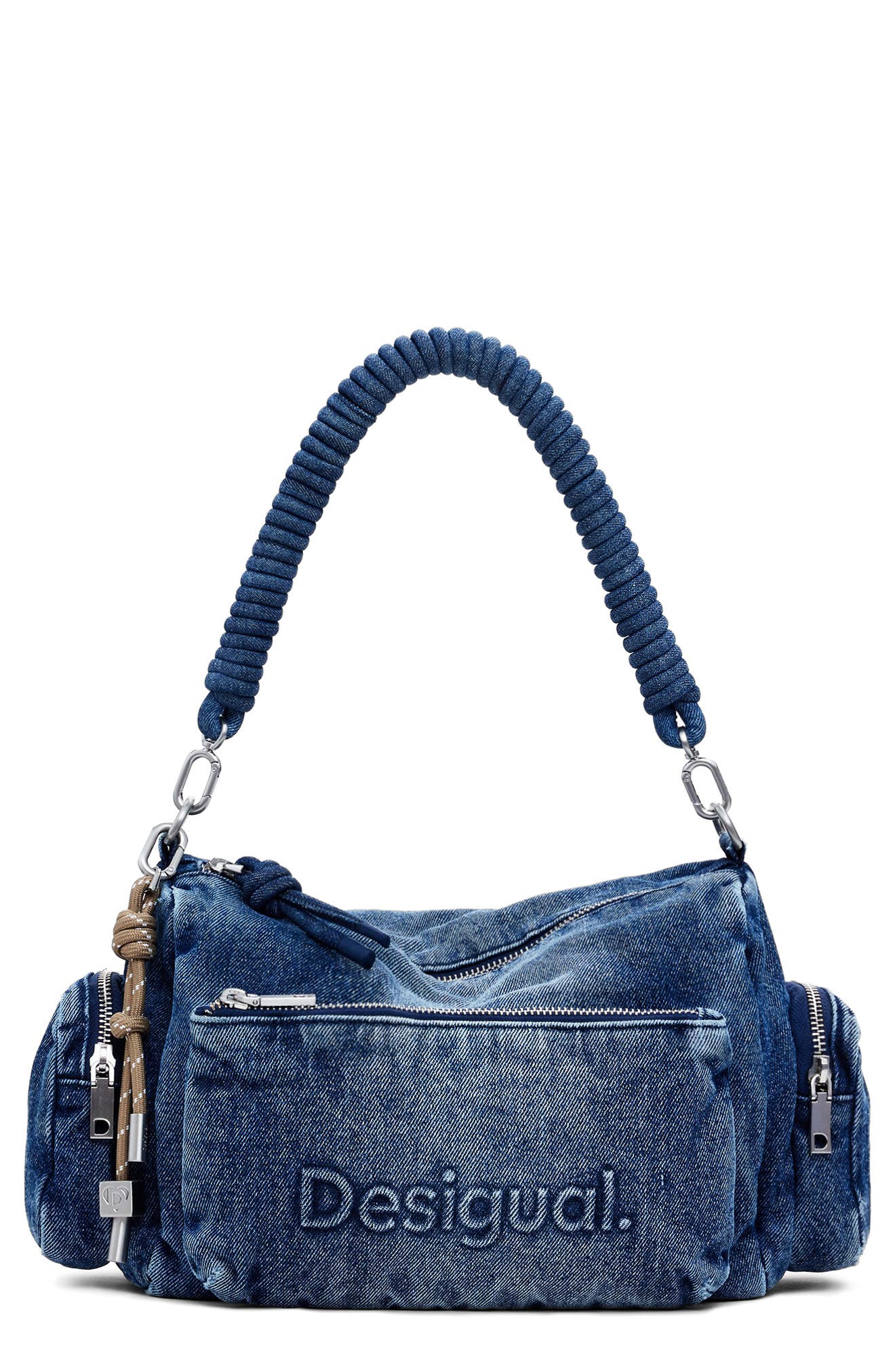 Desigual Denim Hobo Bag, Main, color, 