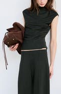 MANGO Gathered Side Detail Sleeveless Top