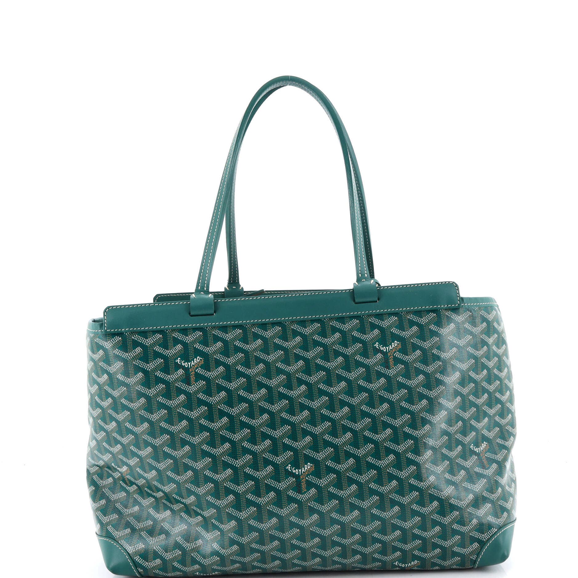 Pre-Owned Goyard Bellechasse Bag Coated Canvas PM, Alternate, color, Green