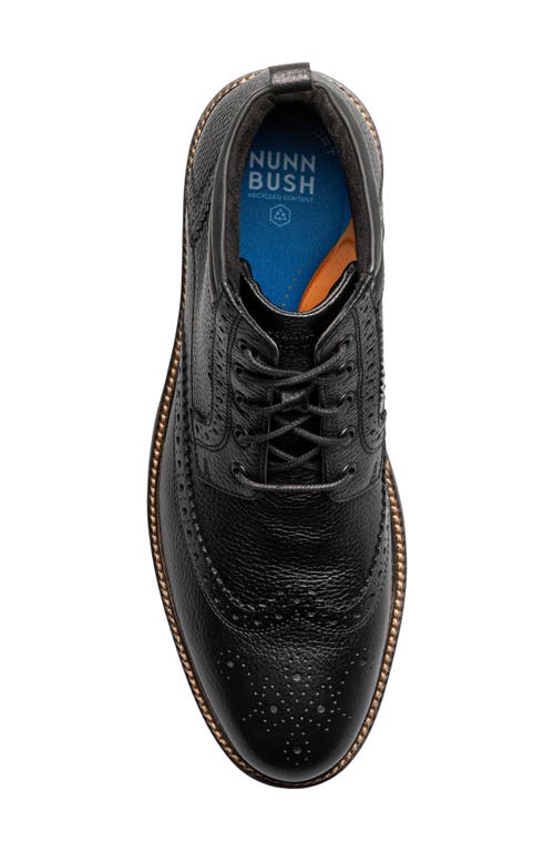 Nunn Bush Odell Ii Wingtip Boot In Black Tumbled