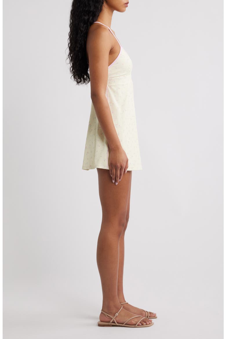 Lashinda Floral Minidress with Shorts Lining, Alternate, color, LEMON HAZE
