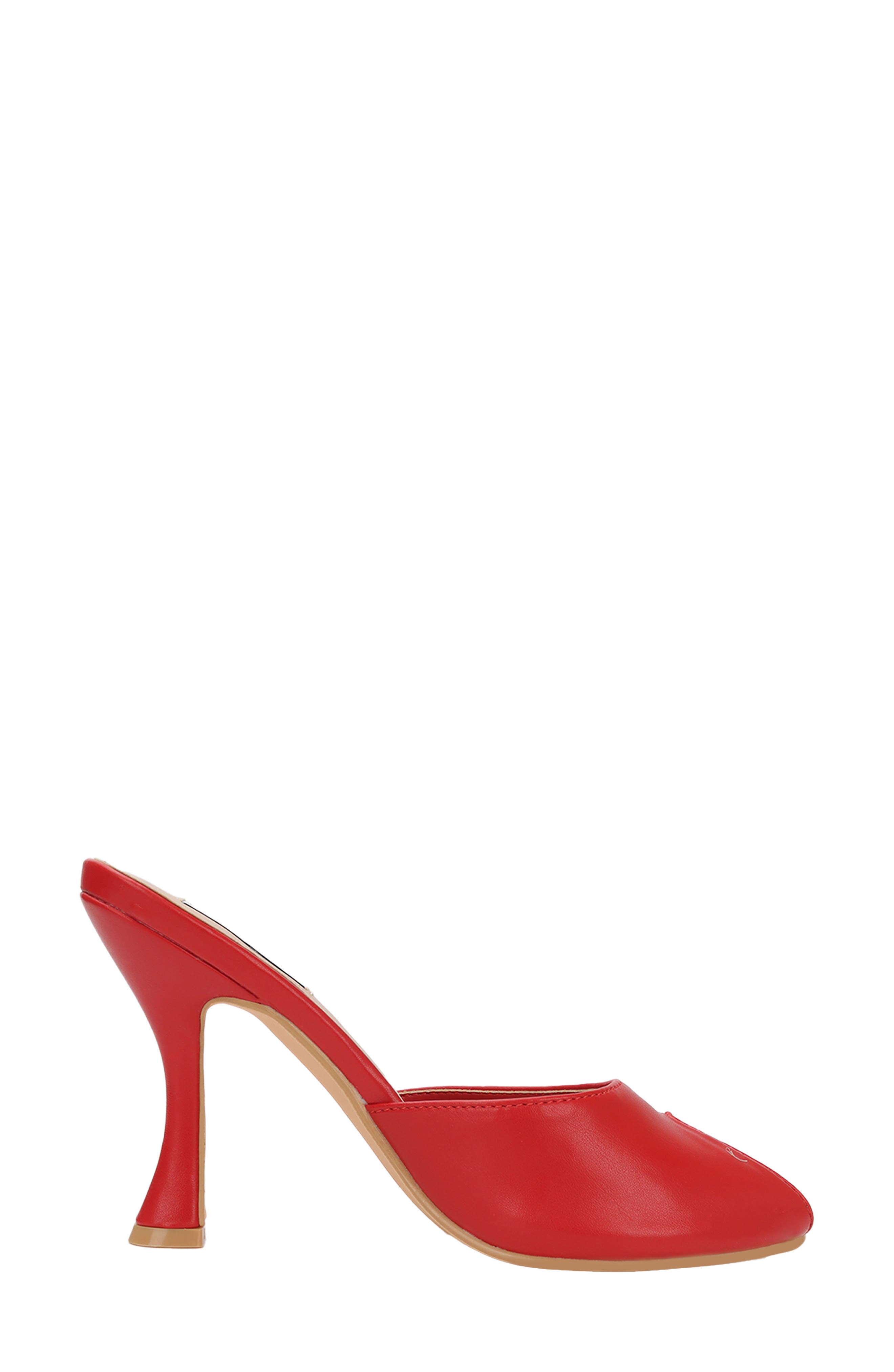 Azure Faux Leather Peep Toe Sandal, Alternate, color, RED